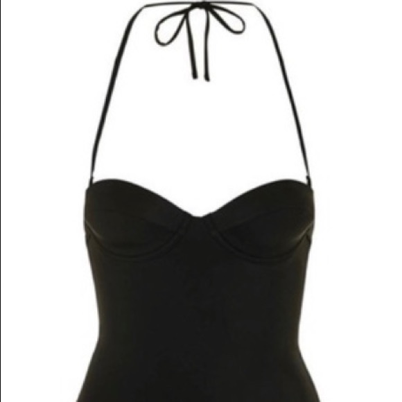 Topshop Black One Piece Underwire Swimsuit S 2 - Picture 5 of 5